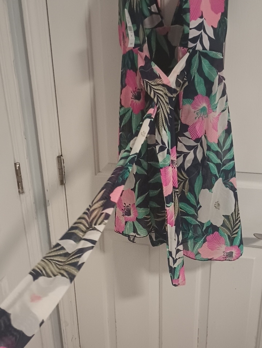 Lane Bryant Navy Tropical Floral One-Piece Swimsuit with Pink & Green Print - Picture 8 of 10